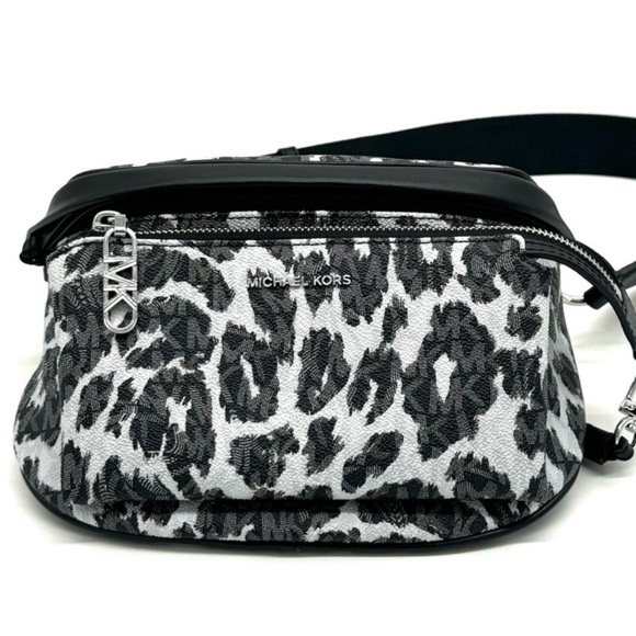 Michael Kors Medium Slater Sling Pack Chain Messenger Crossbody Bag Black Multi - Picture 3 of 11